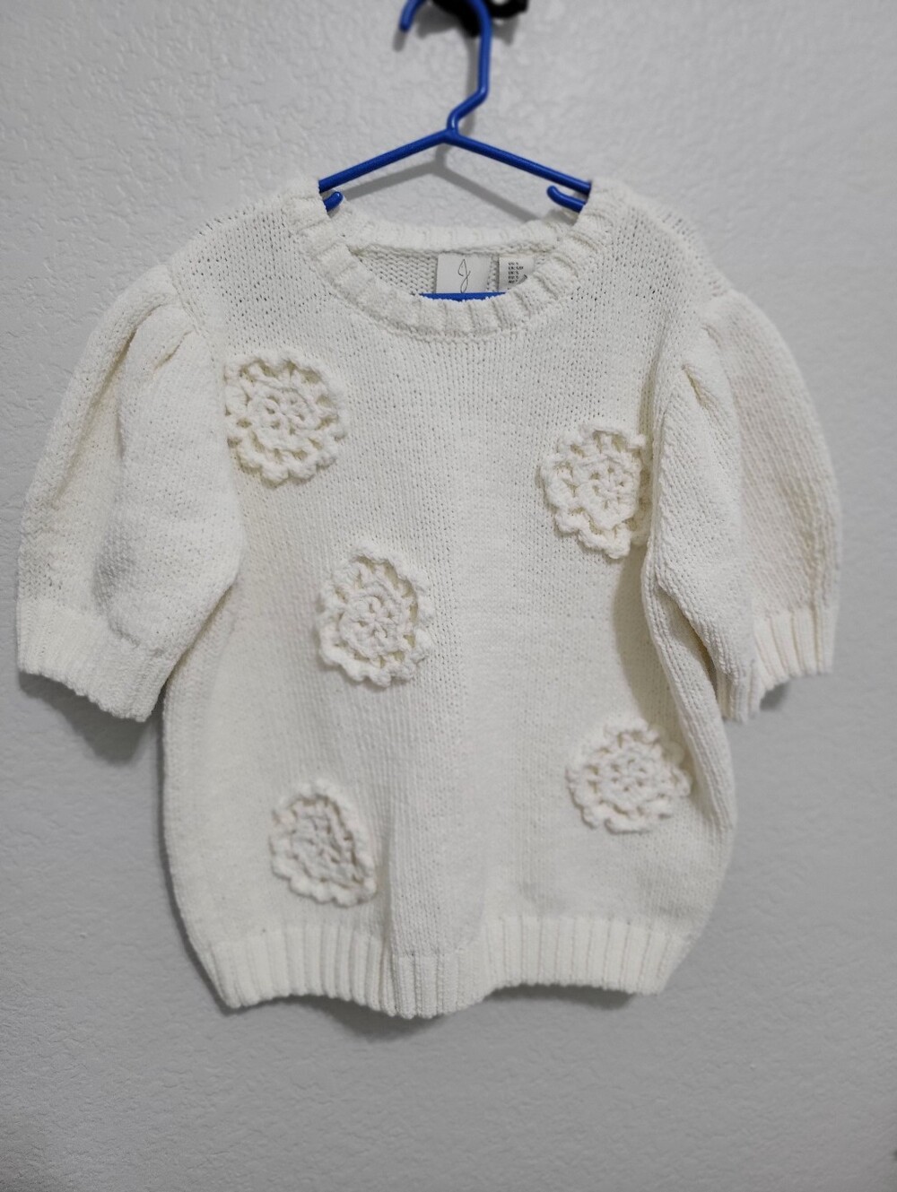 JOIE Cream Floral Appliqué Knit Sweater - Women - Picture 1 of 3